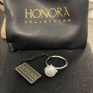 Honora .925 Sterling Silver Ring with White Pearl